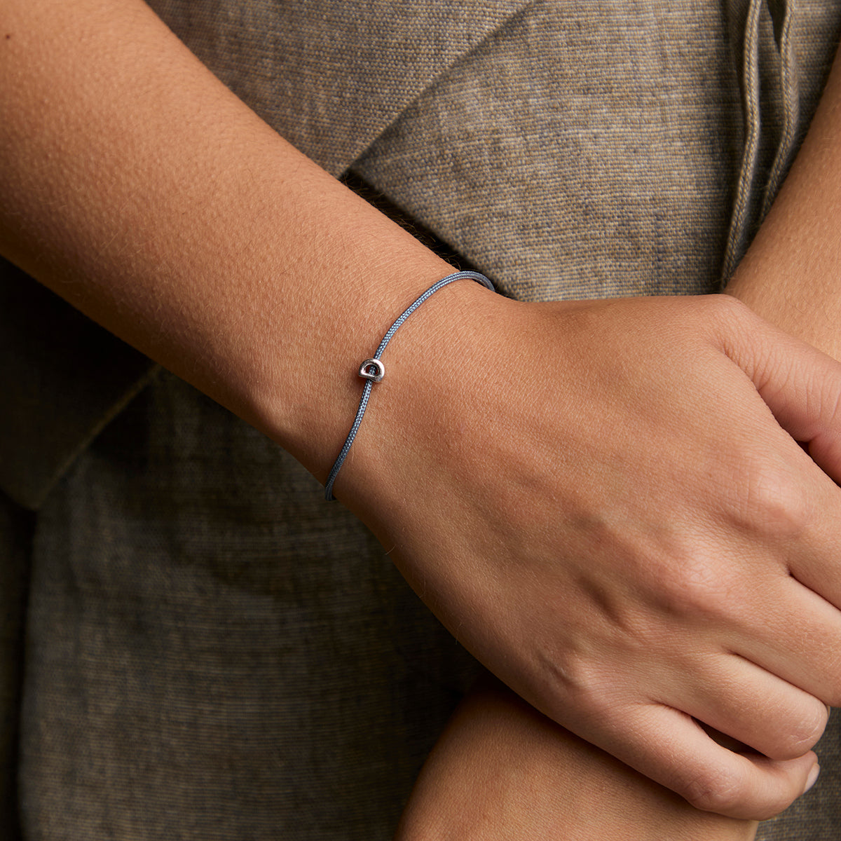 D Initial Click Charm in Solid White Gold-Astrid & Miyu