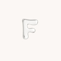 F Initial Click Charm in Solid White Gold-Astrid & Miyu