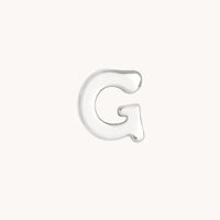 G Initial Click Charm in Solid White Gold-Astrid & Miyu