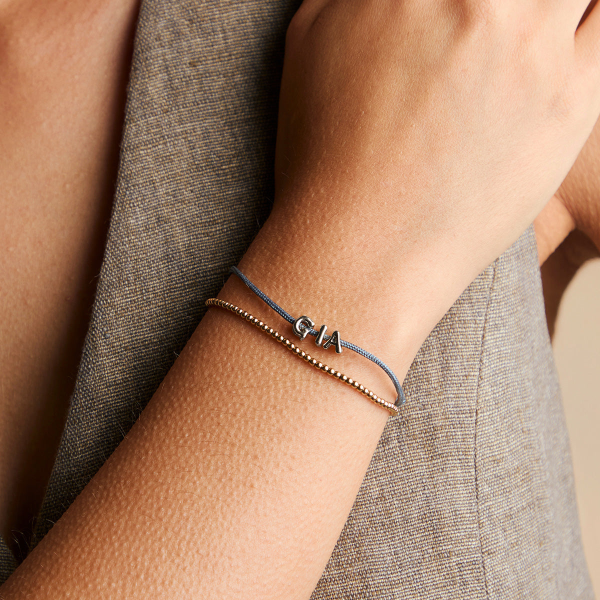 G Initial Click Charm in Solid White Gold-Astrid & Miyu