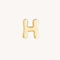 H Initial Click Charm in Solid Gold-Astrid & Miyu
