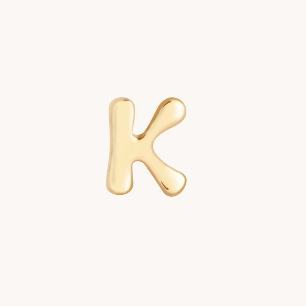 K Initial Click Charm in Solid Gold-Astrid & Miyu
