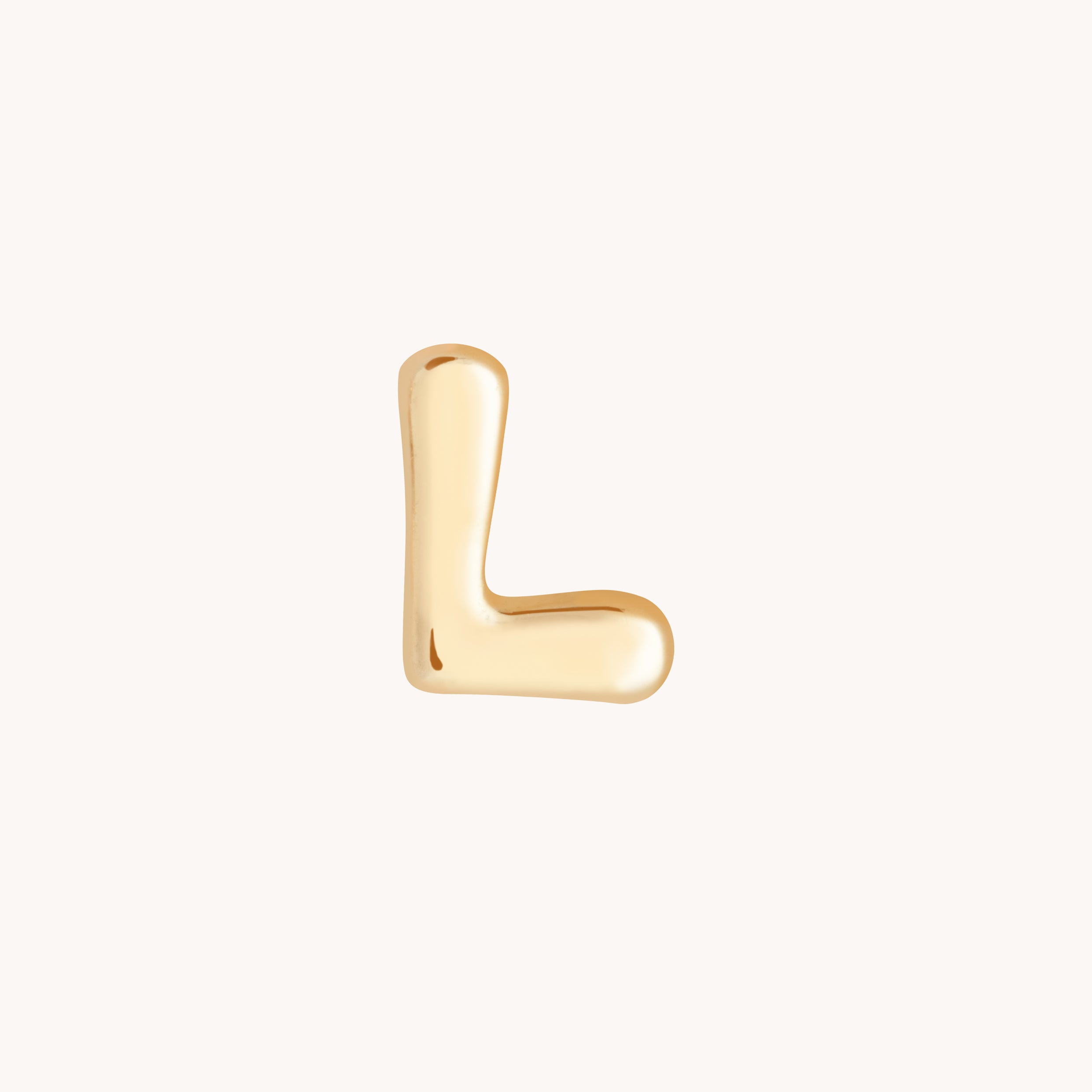 L Initial Click Charm in Solid Gold-Astrid & Miyu