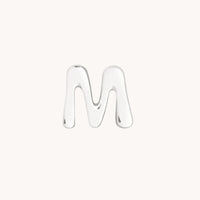 M Initial Click Charm in Solid White Gold-Astrid & Miyu