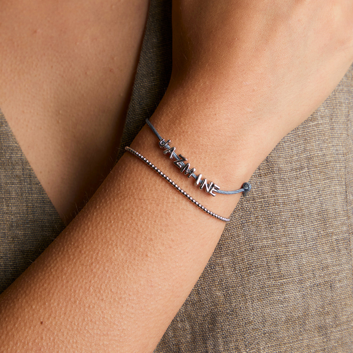 M Initial Click Charm in Solid White Gold-Astrid & Miyu