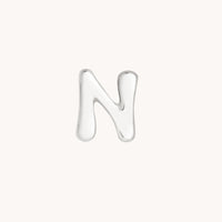 N Initial Click Charm in Solid White Gold-Astrid & Miyu