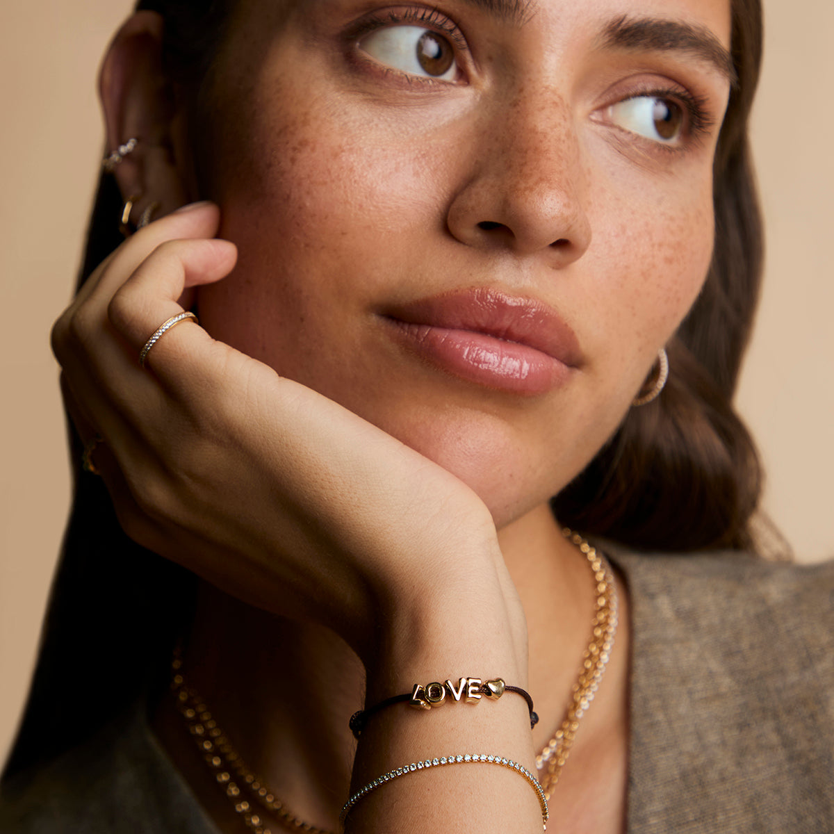 O Initial Click Charm in Solid Gold-Astrid & Miyu