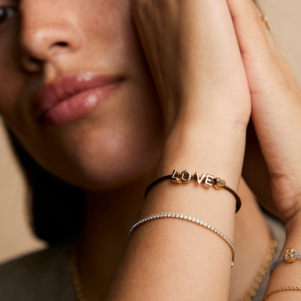 O Initial Click Charm in Solid Gold-Astrid & Miyu