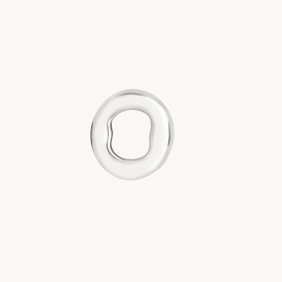 O Initial Click Charm in Solid White Gold-Astrid & Miyu