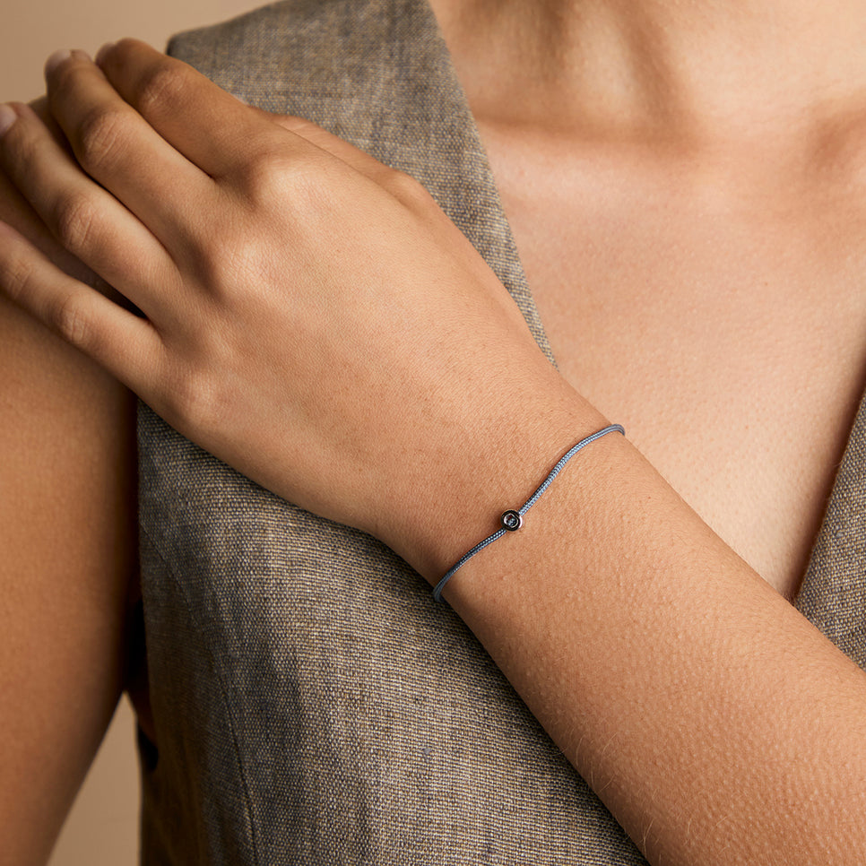 O Initial Click Charm in Solid White Gold-Astrid & Miyu