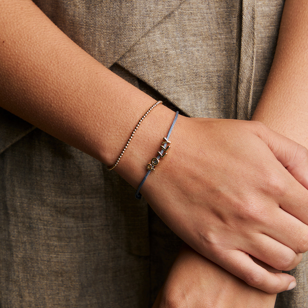 P Initial Click Charm in Solid Gold-Astrid & Miyu