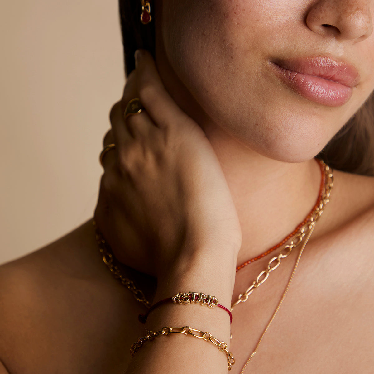 S Initial Click Charm in Solid Gold-Astrid & Miyu