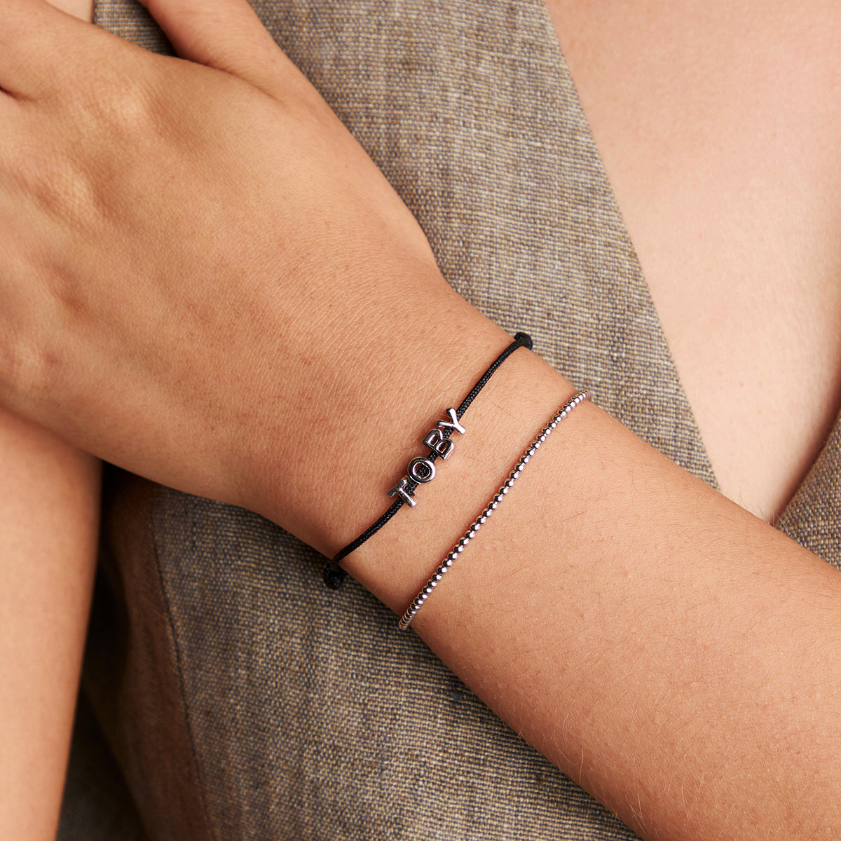 T Initial Click Charm in Solid White Gold-Astrid & Miyu