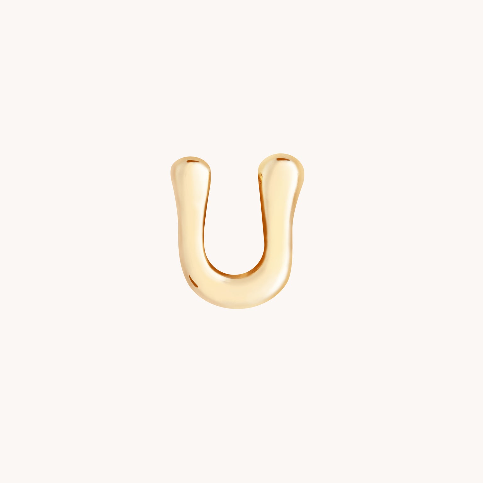 U Initial Click Charm in Solid Gold-Astrid & Miyu