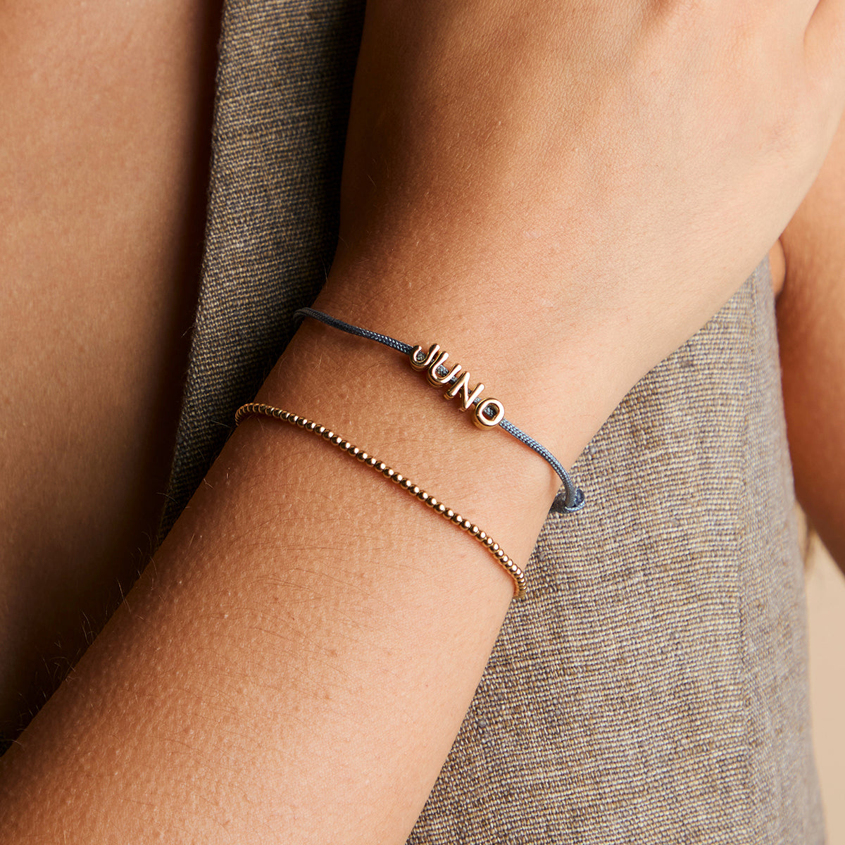 U Initial Click Charm in Solid Gold-Astrid & Miyu