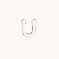 U Initial Click Charm in Solid White Gold-Astrid & Miyu