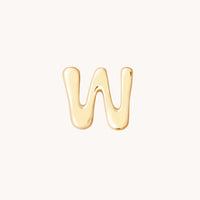 W Initial Click Charm in Solid Gold-Astrid & Miyu