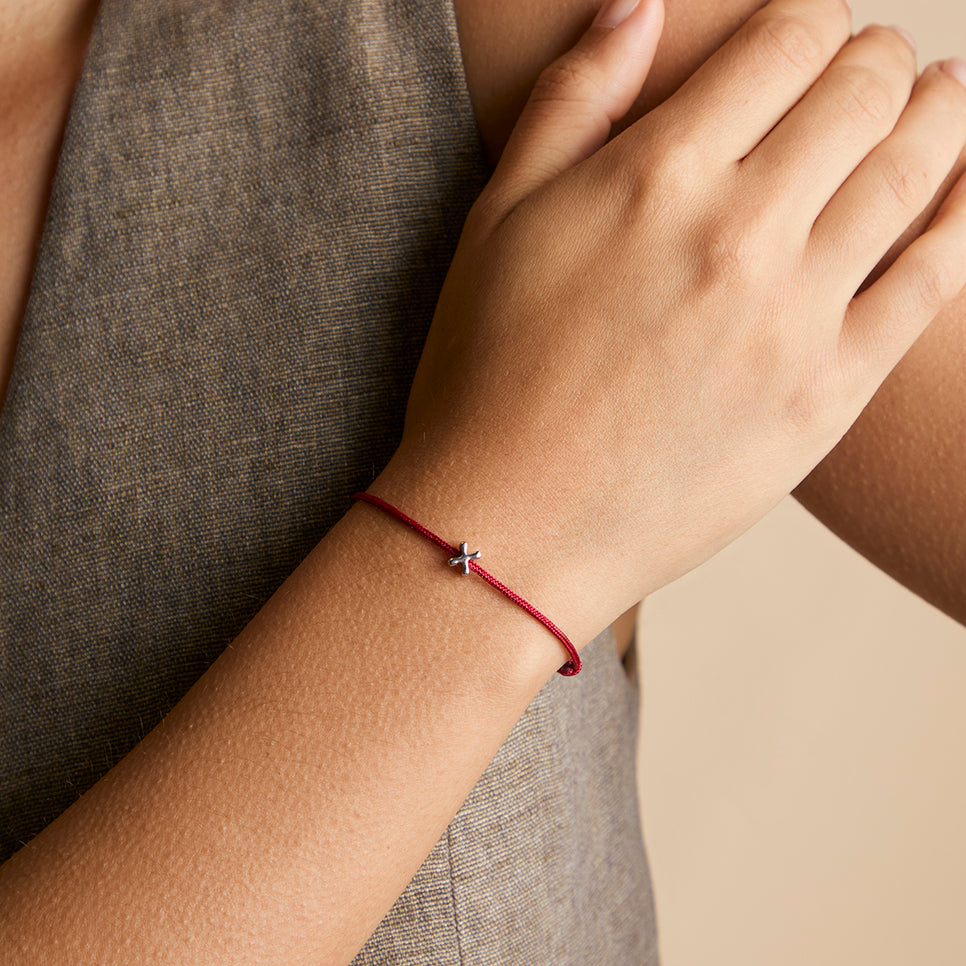 X Initial Click Charm in Solid White Gold-Astrid & Miyu