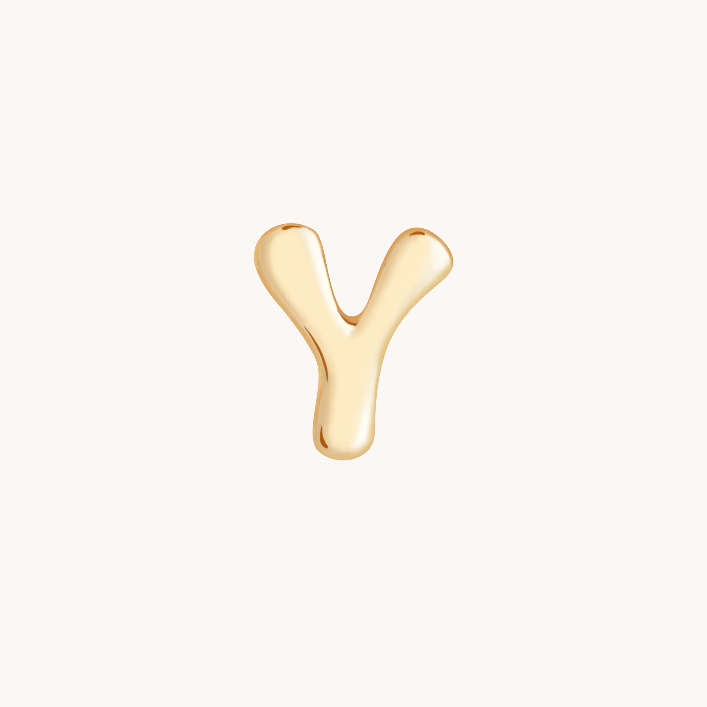Y Initial Click Charm in Solid Gold-Astrid & Miyu