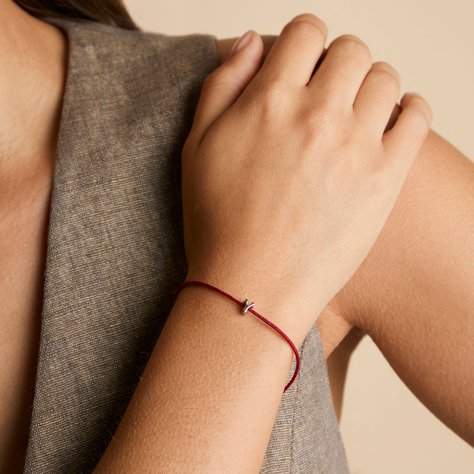 Y Initial Click Charm in Solid White Gold-Astrid & Miyu