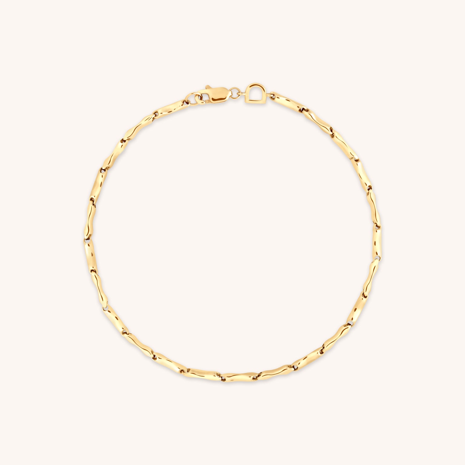 Molten Bar Chain Bracelet in Solid Gold-Astrid & Miyu