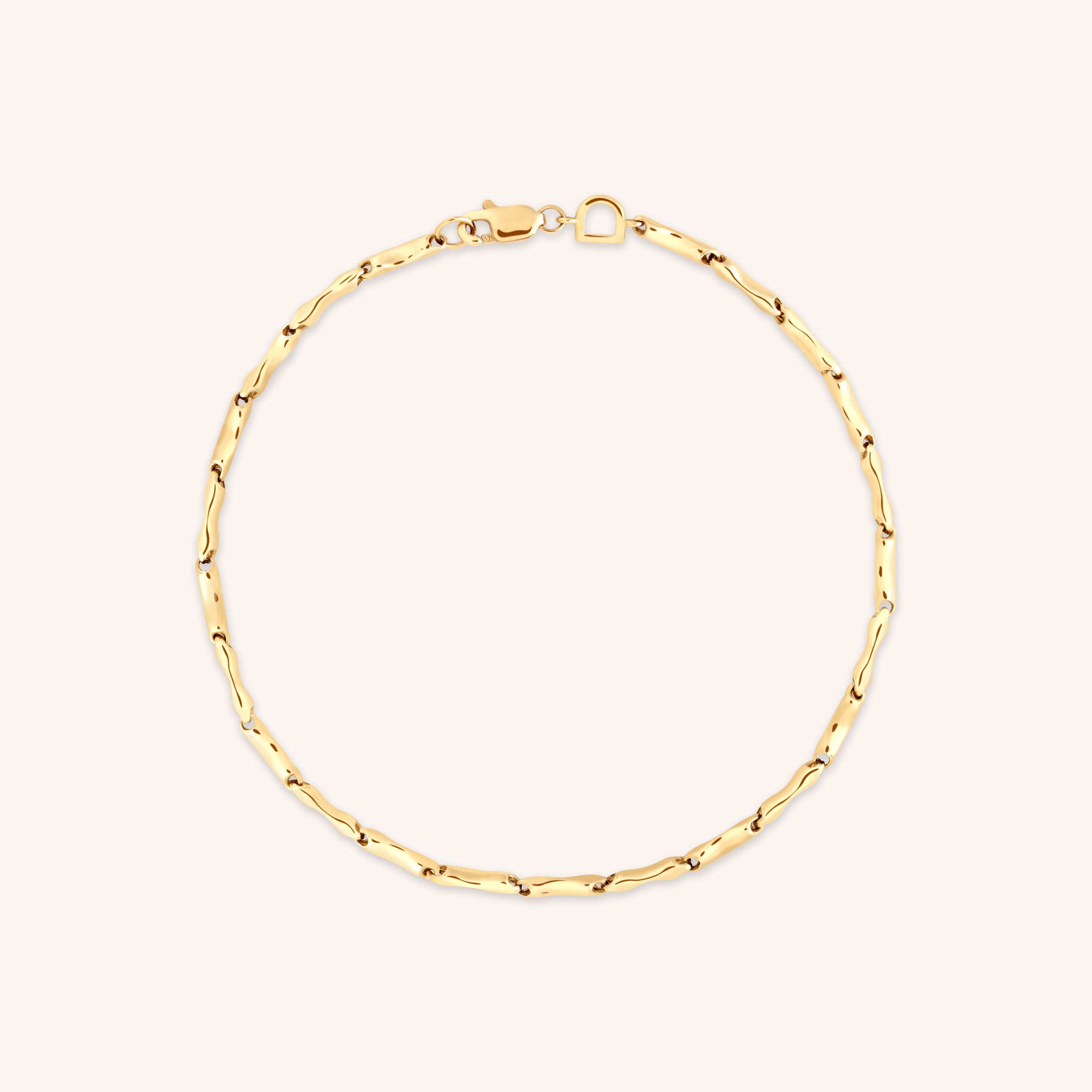 Molten Bar Chain Bracelet in Solid Gold-Astrid & Miyu