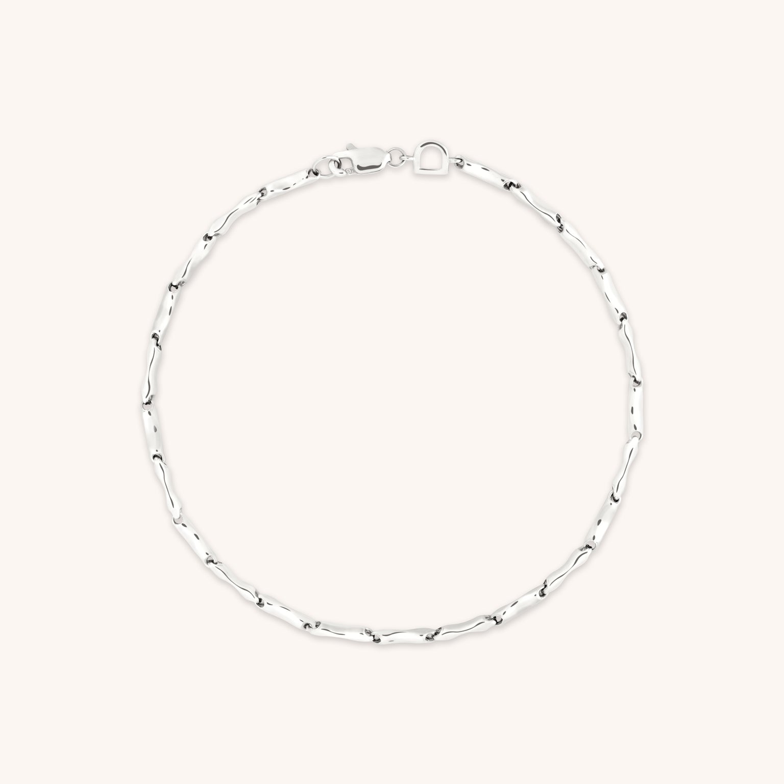 Molten Bar Chain Bracelet in Solid White Gold-Astrid & Miyu
