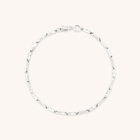 Molten Bar Chain Bracelet in Solid White Gold-Astrid & Miyu