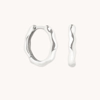 Molten Hoops in Solid White Gold-Astrid & Miyu