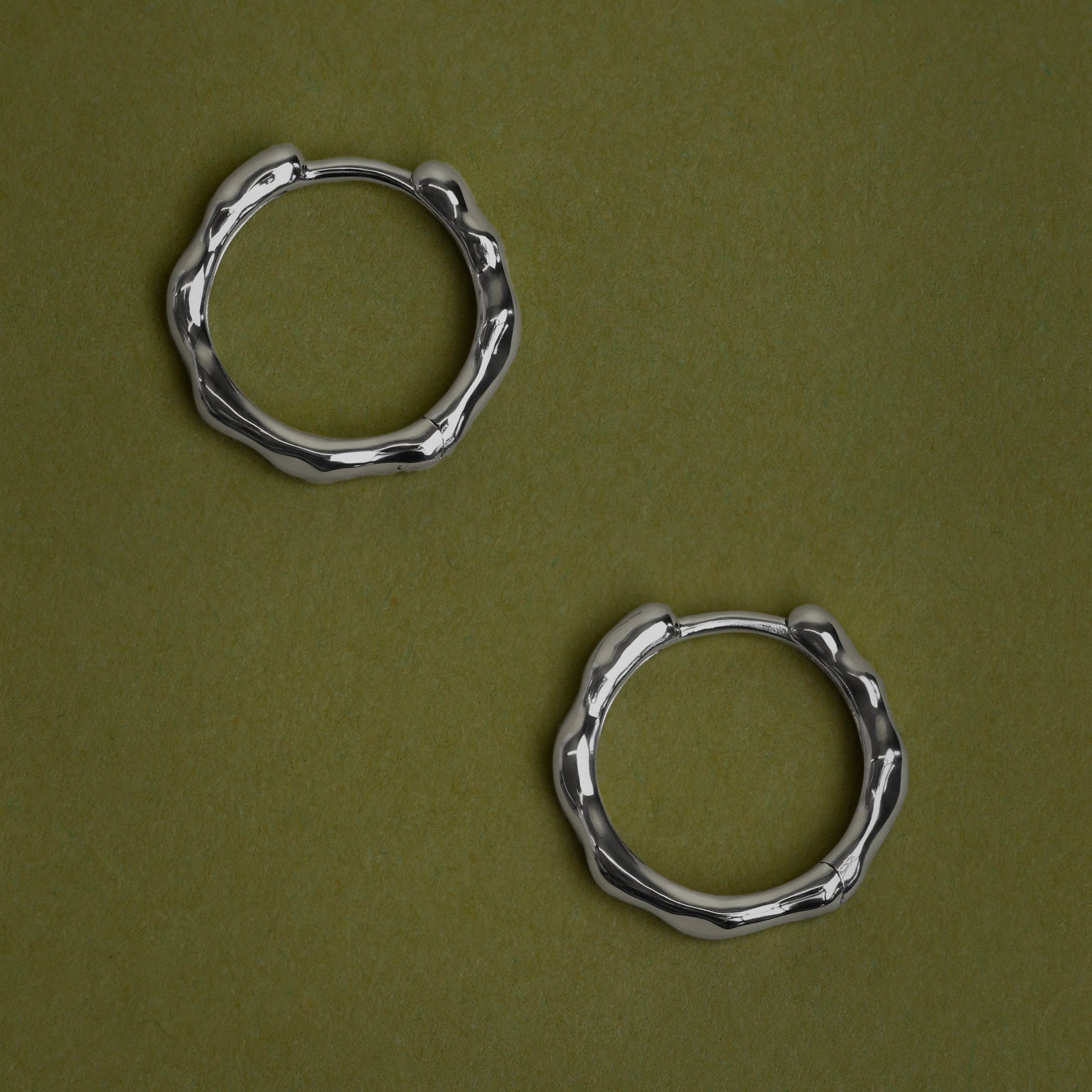 Molten Hoops in Solid White Gold-Astrid & Miyu