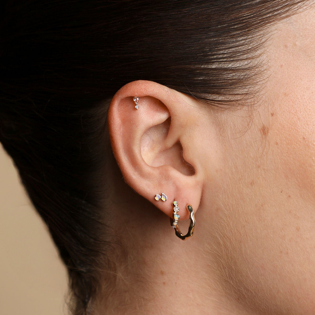 Opal Duo Studs in Solid Gold-Astrid & Miyu
