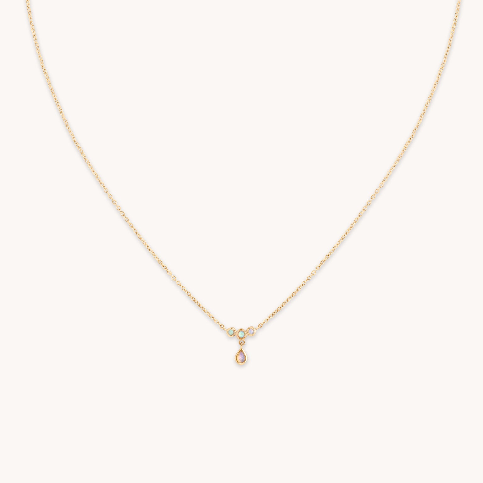 Opal Cluster Pendant in Solid Gold-Astrid & Miyu