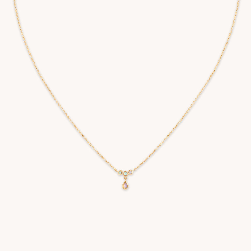 Opal Cluster Pendant in Solid Gold-Astrid & Miyu