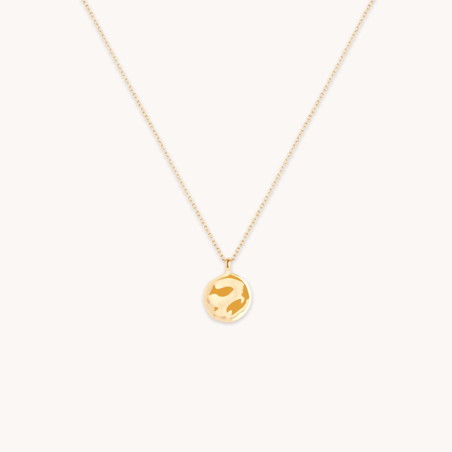 Molten Coin Pendant in Solid Gold-Astrid & Miyu