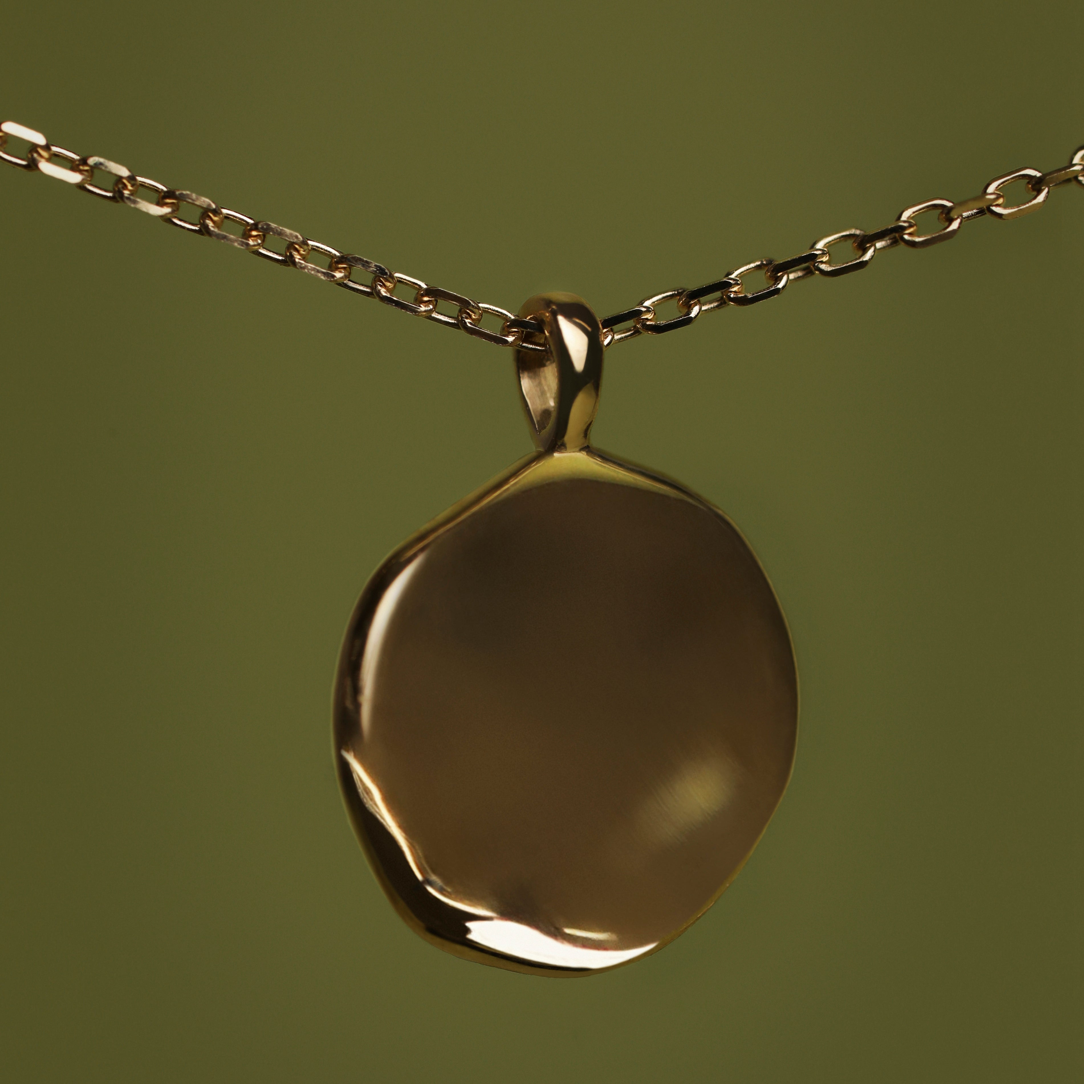 Molten Coin Pendant in Solid Gold-Astrid & Miyu