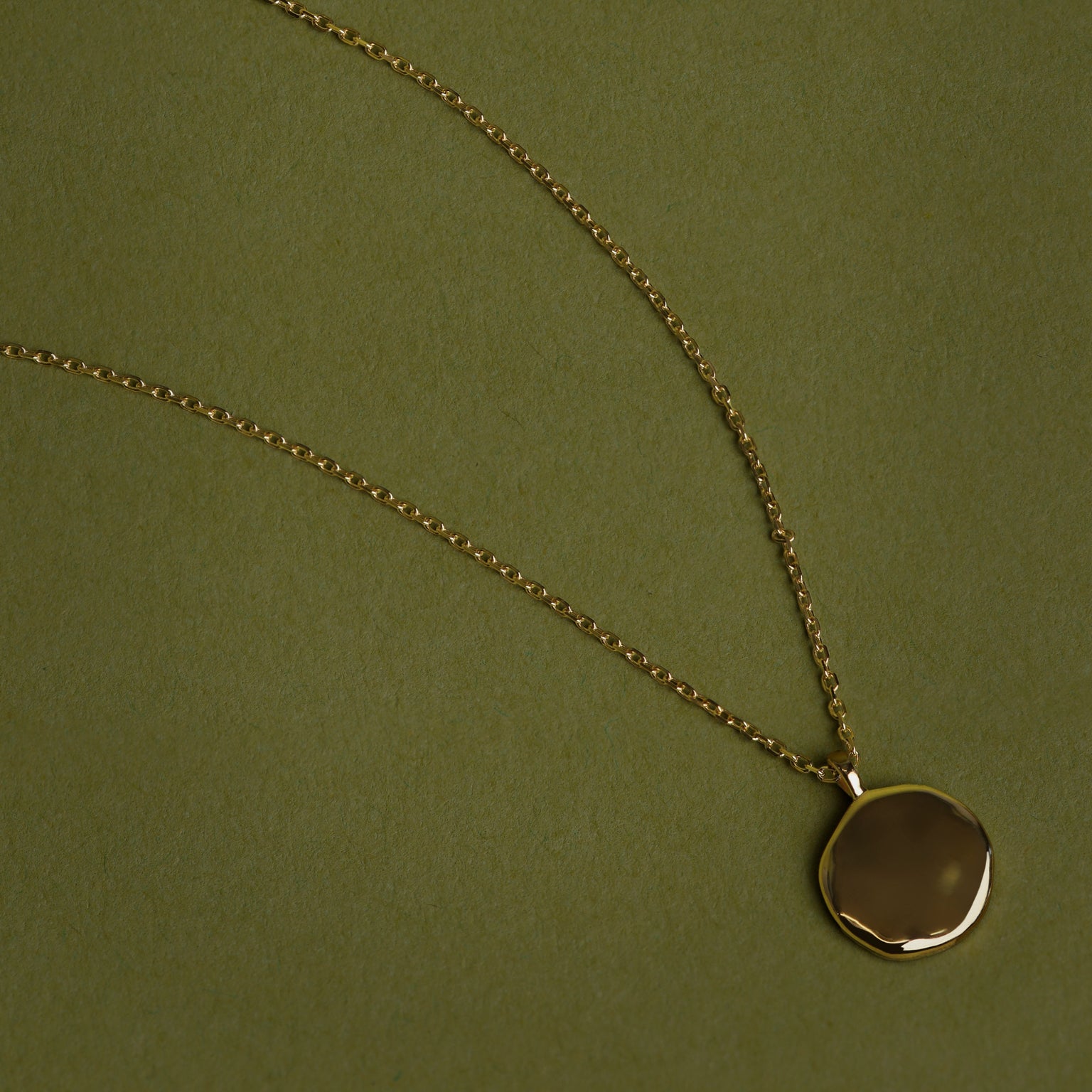 Molten Coin Pendant in Solid Gold-Astrid & Miyu