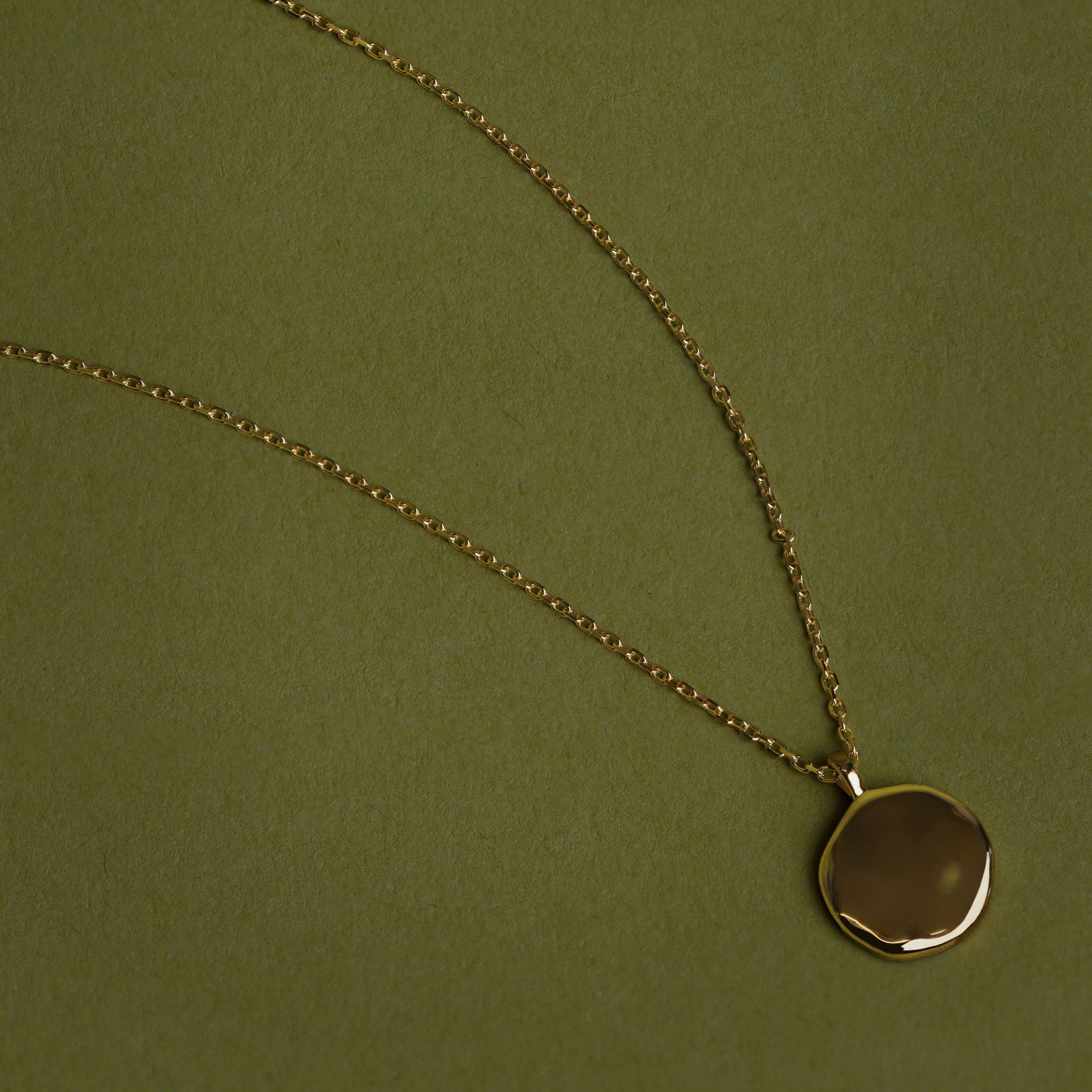 Molten Coin Pendant in Solid Gold-Astrid & Miyu
