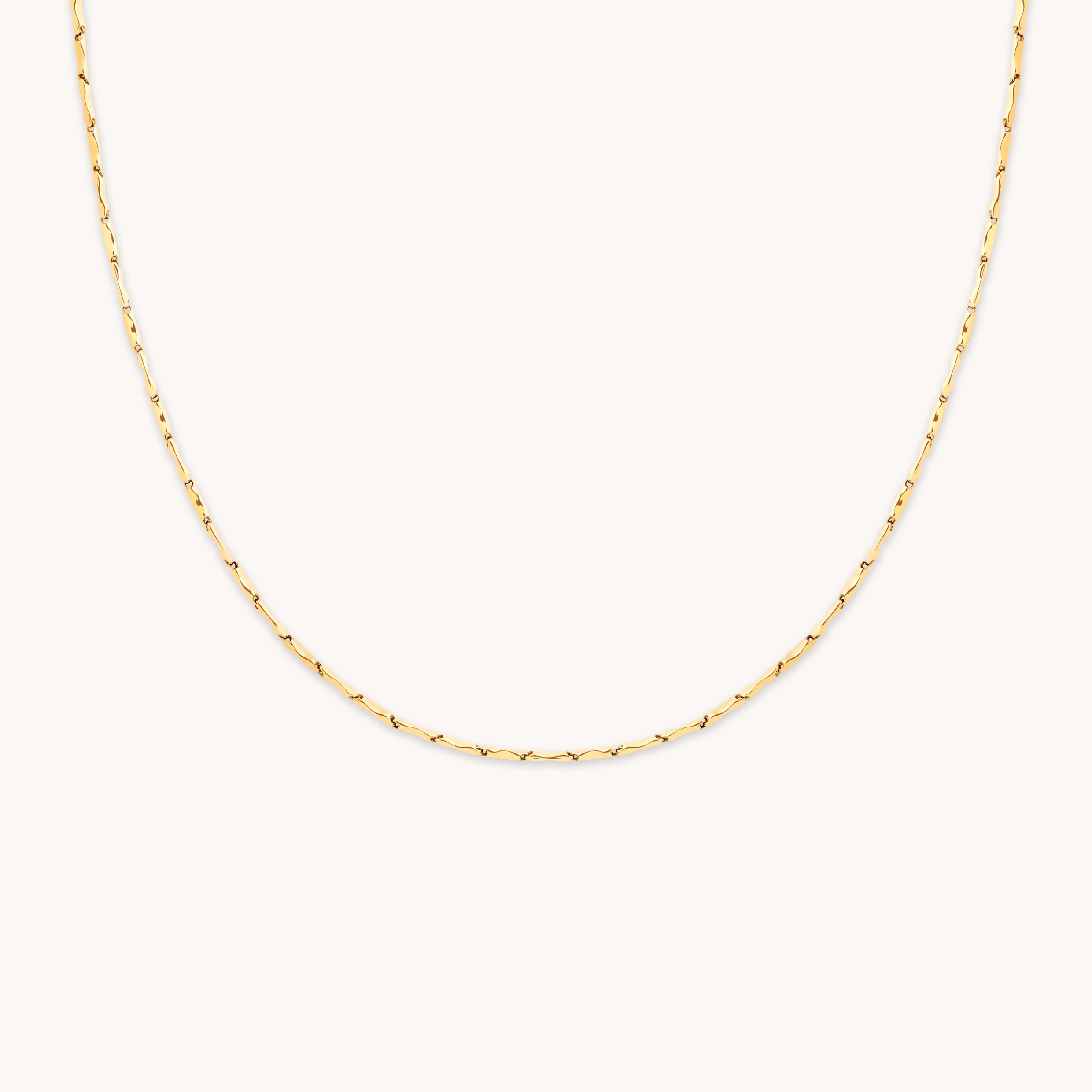 Molten Bar Chain Necklace in Solid Gold-Astrid & Miyu