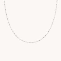 Molten Bar Chain Necklace in Solid White Gold-Astrid & Miyu