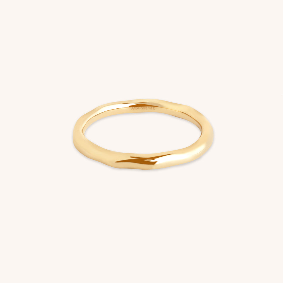 Molten Band Ring in Solid Gold-Astrid & Miyu