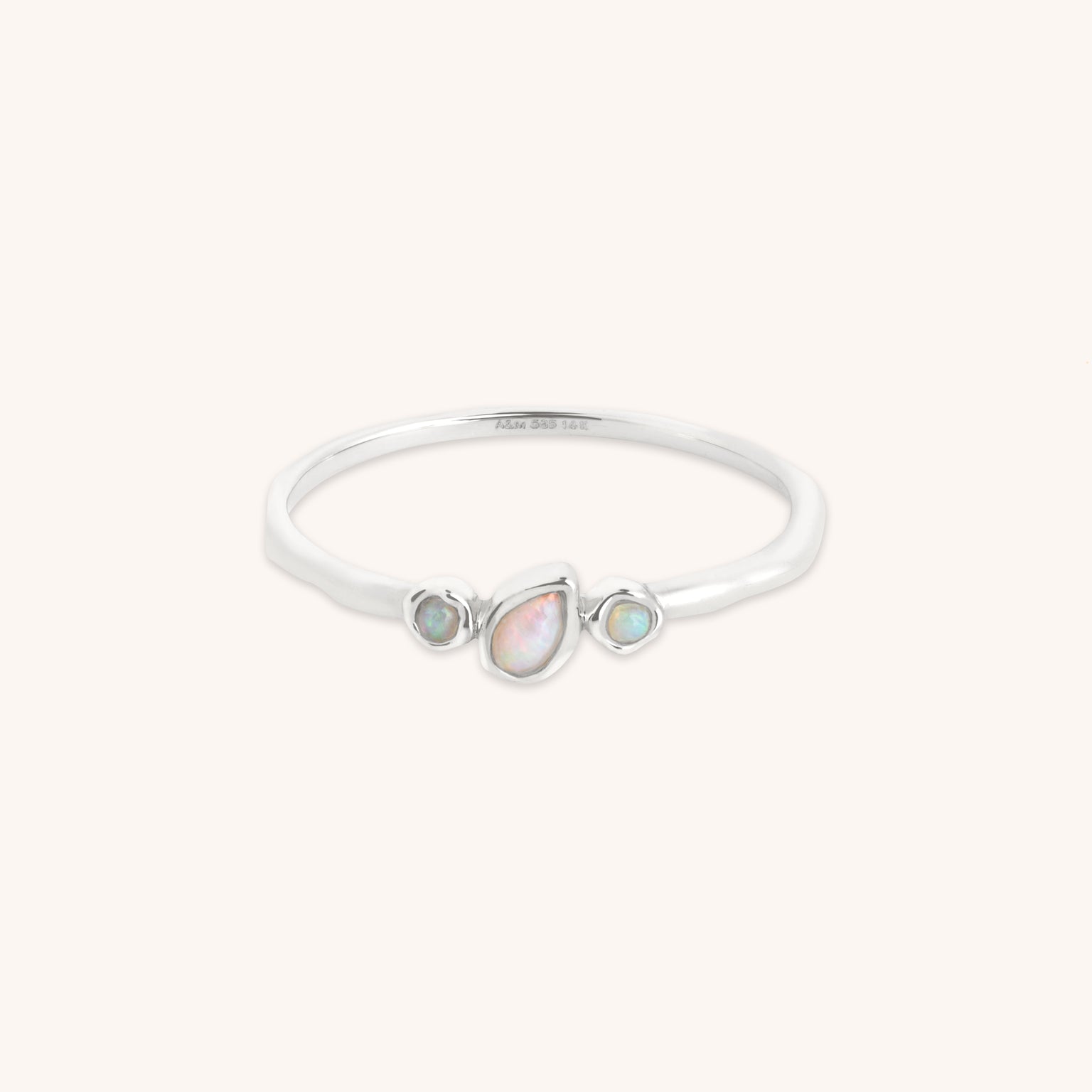 Molten Opal Cluster Ring in Solid White Gold-Astrid & Miyu