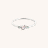 Molten Opal Cluster Ring in Solid White Gold-Astrid & Miyu