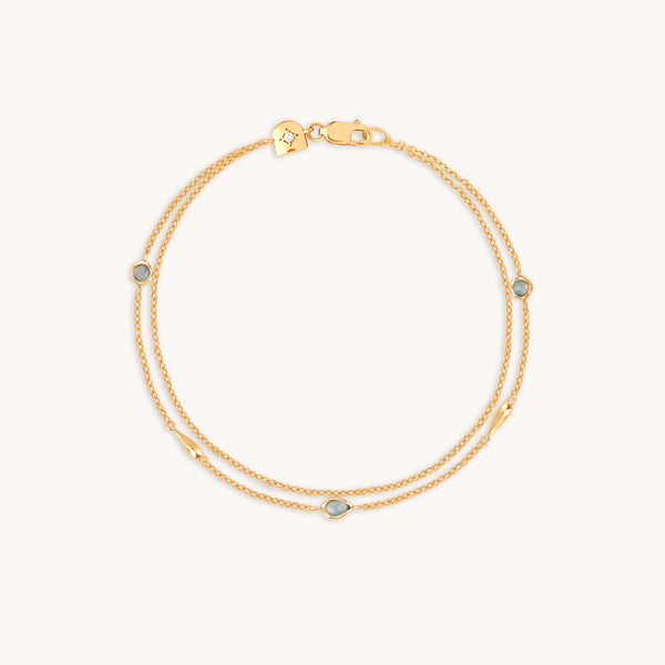 Opal Charm Double Bracelet in Gold-Astrid & Miyu