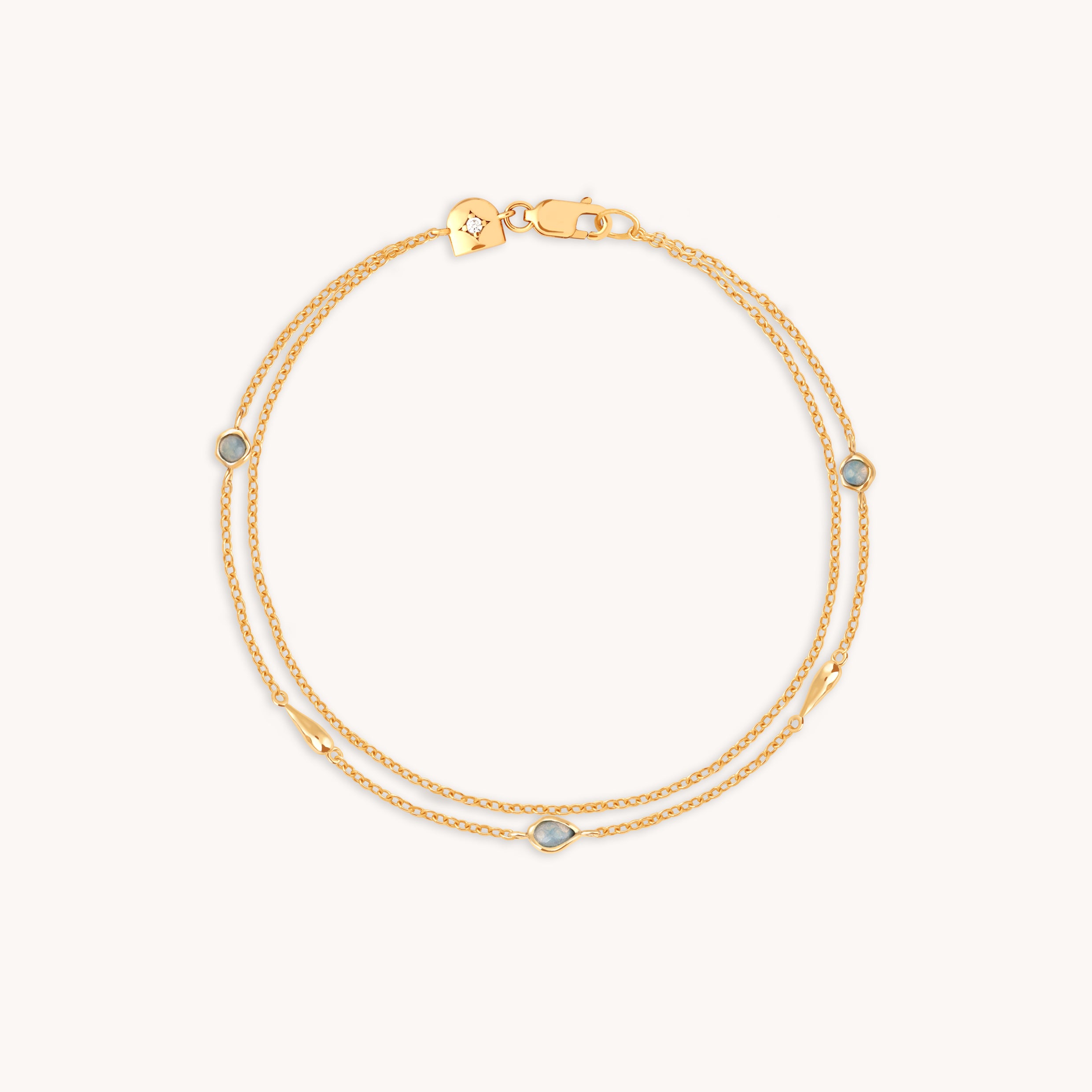 Opal Charm Double Bracelet in Gold-Astrid & Miyu