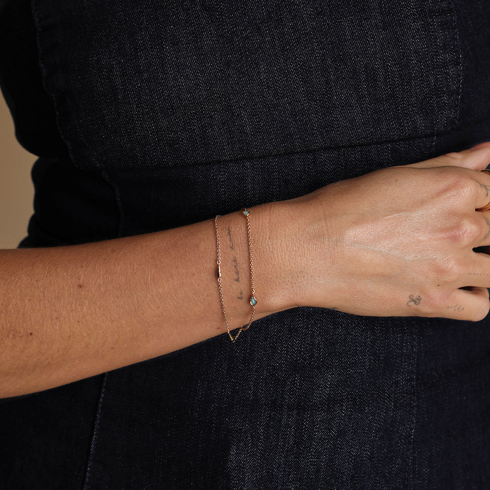 Opal Charm Double Bracelet in Gold-Astrid & Miyu