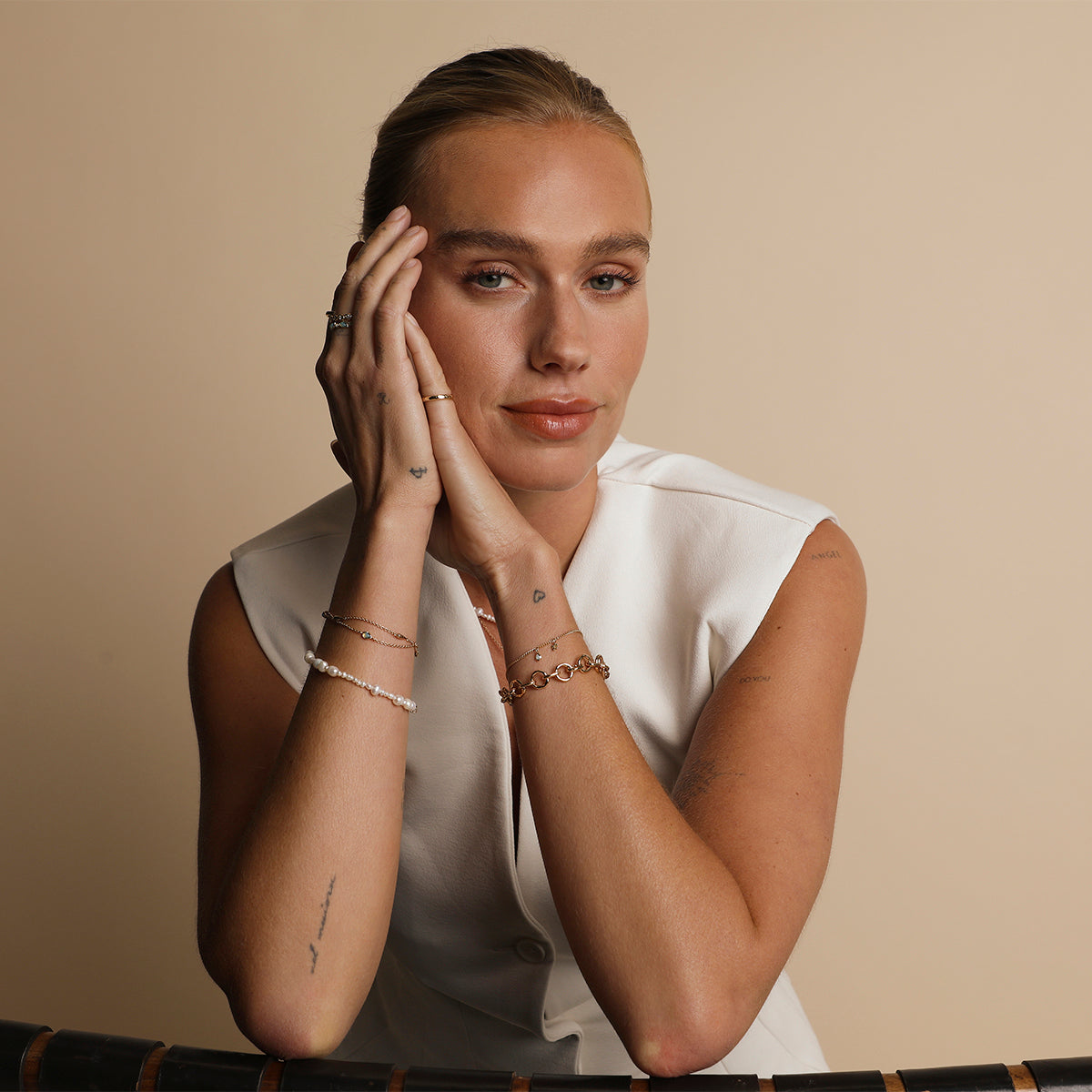 Opal Charm Double Bracelet in Gold-Astrid & Miyu