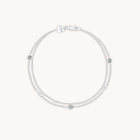 Opal Charm Double Bracelet in Silver-Astrid & Miyu
