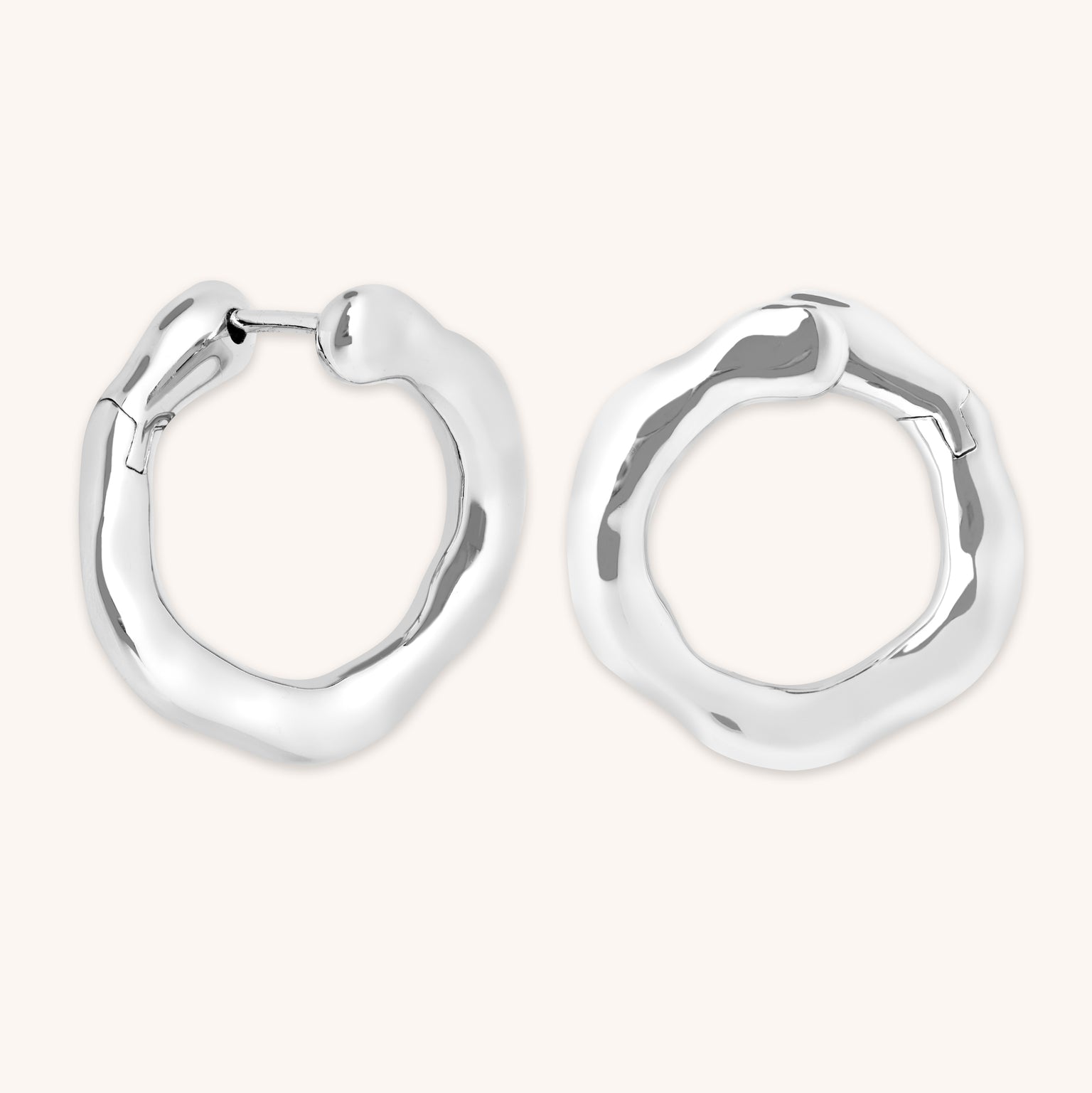 Molten Orbit Large Hoops in Silver-Astrid & Miyu