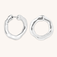 Molten Orbit Large Hoops in Silver-Astrid & Miyu