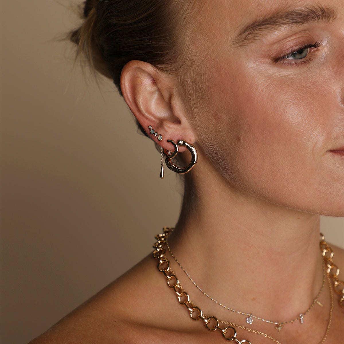 Molten Orbit Small Hoops in Gold-Astrid & Miyu